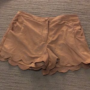 Adorable Scalloped Suede Shorts